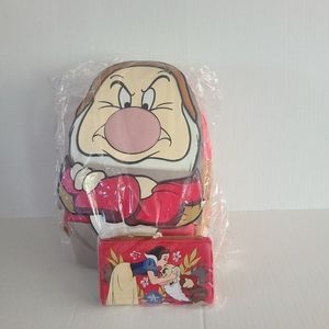 Loungefly Grumpy Mini Backpack and Wallet